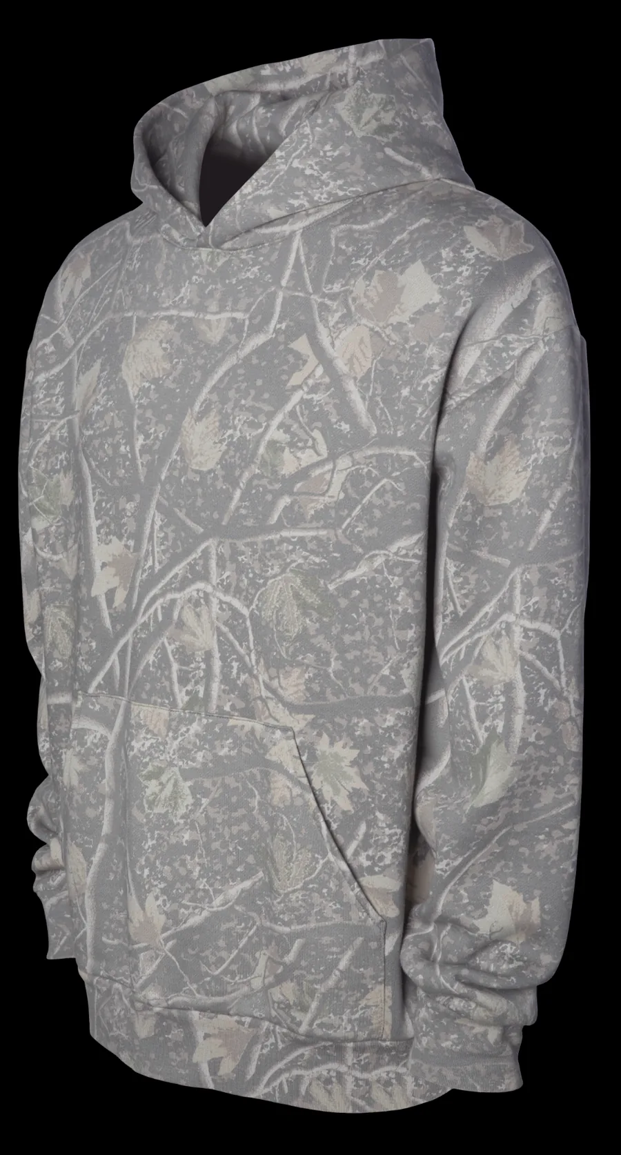 Deadwood Camo Heavyweight hoodie, angled product view